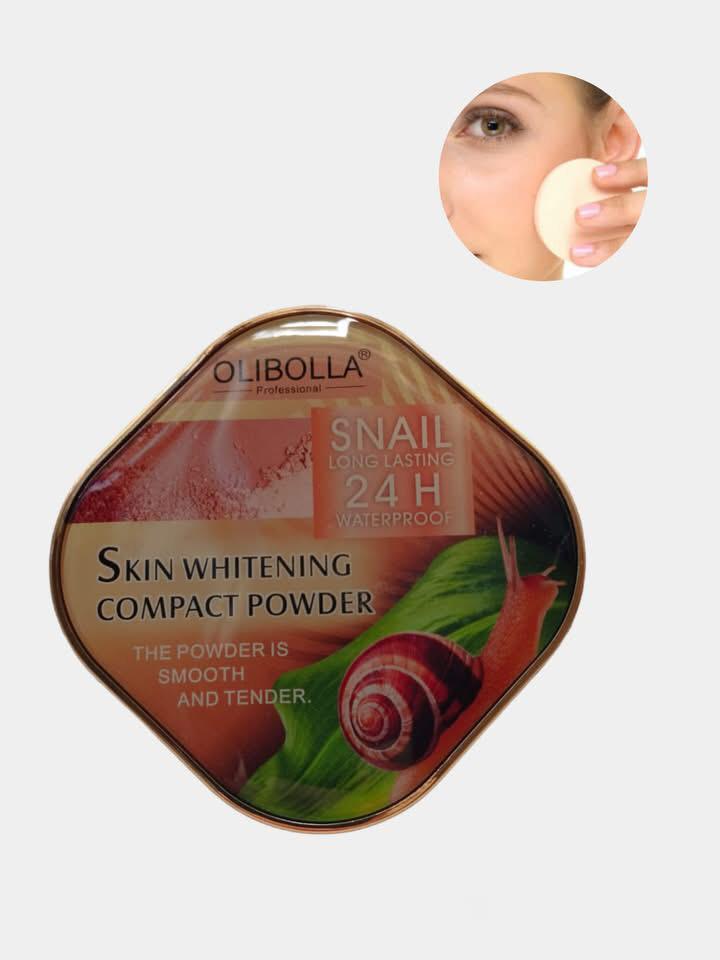 Olibolla professional snail long lasting waterproof skin whitening compact powder