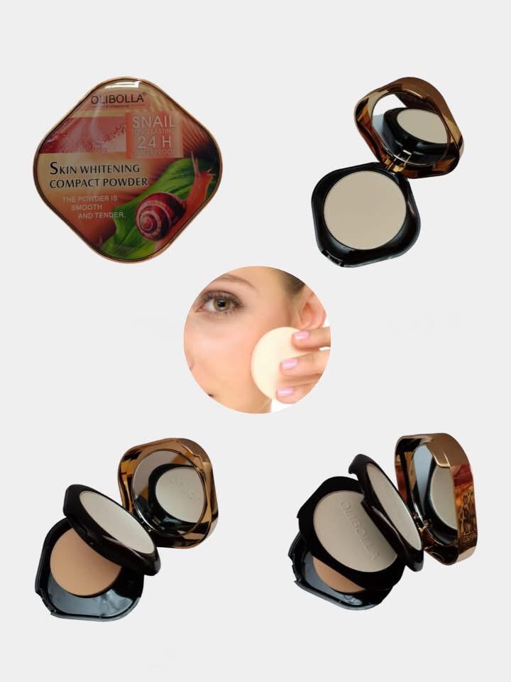Olibolla professional snail long lasting waterproof skin whitening compact powder