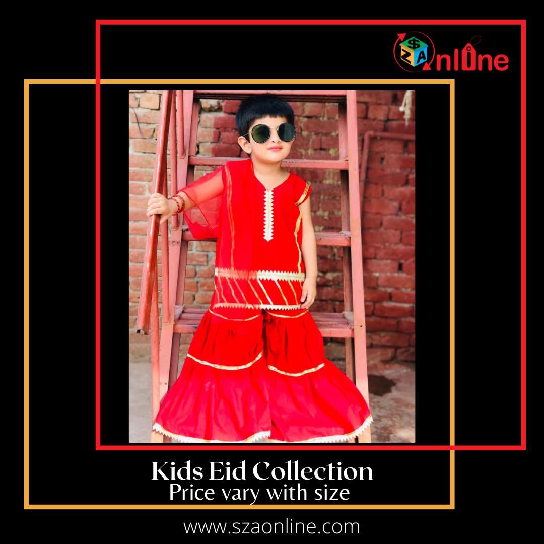Stylish ghrara kurti dress for baby girl / Festive Eid collection premium cotton stuff sizes available for (1-5year)