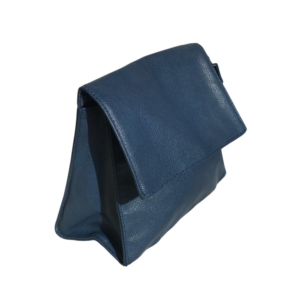 Classic Blue leather bag / vanity bag / cross bag