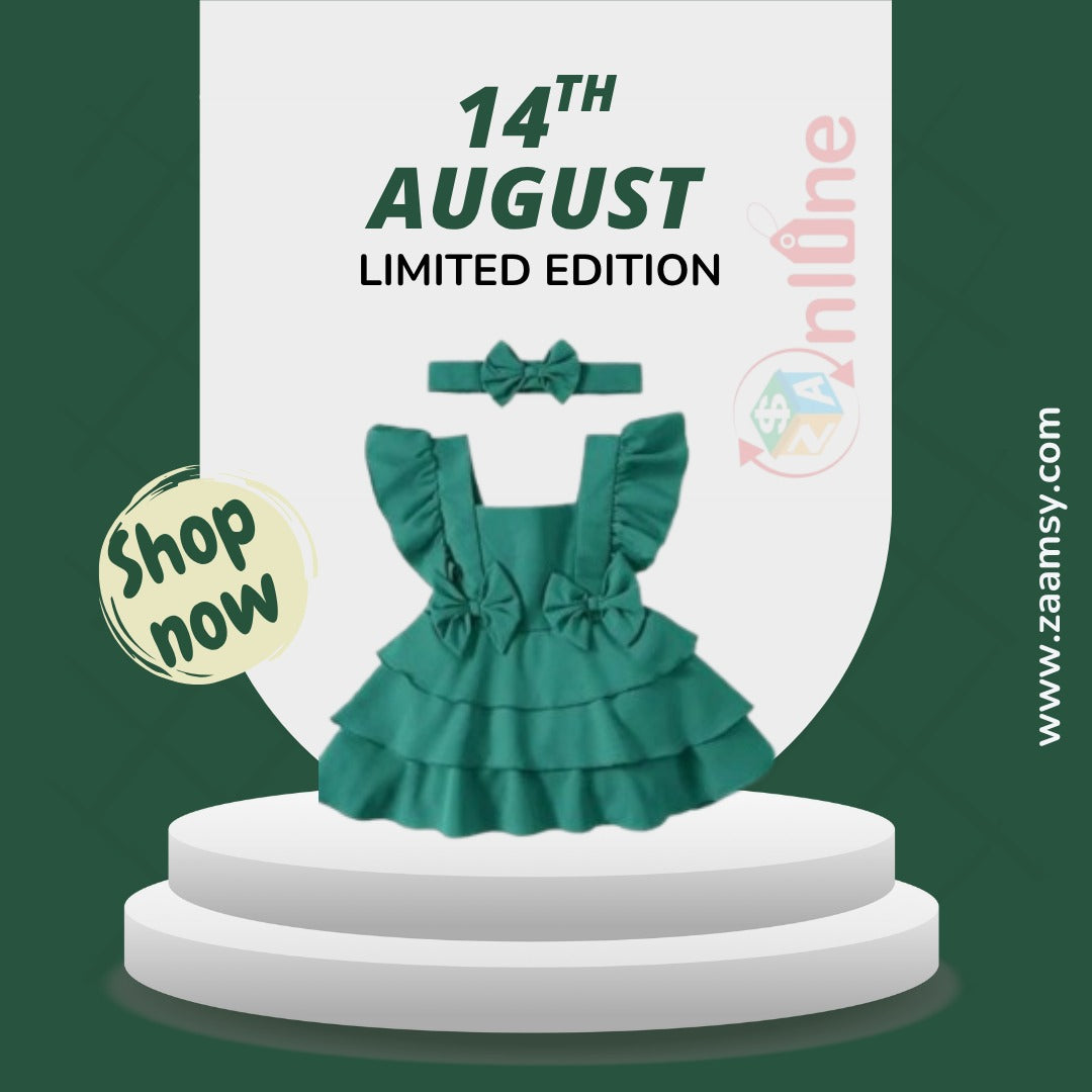 Trendy and Elegant baby girl frock with headband