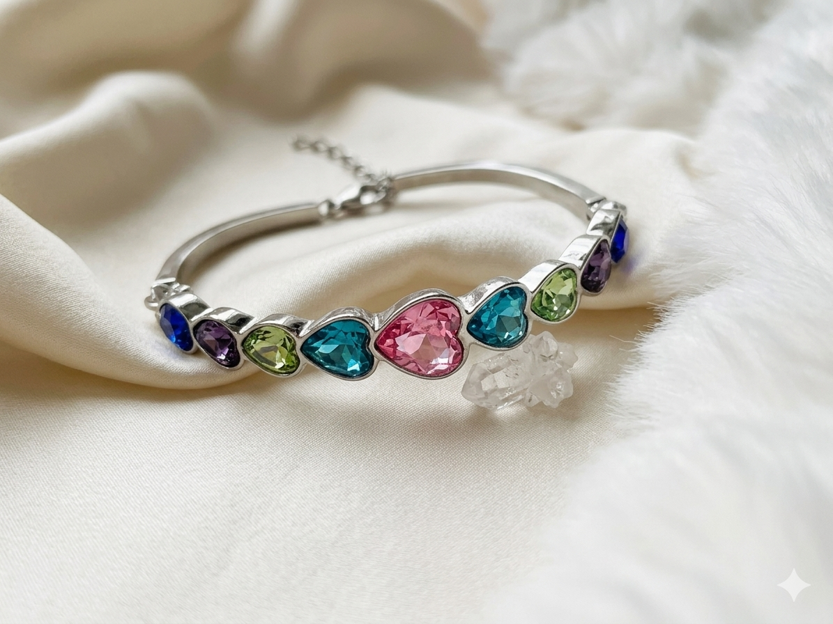 Beautiful multi stones handcuff
