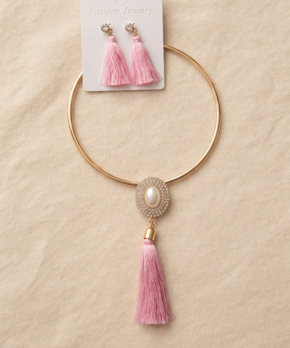 Rose Tassel Statement choker & Earring Duo