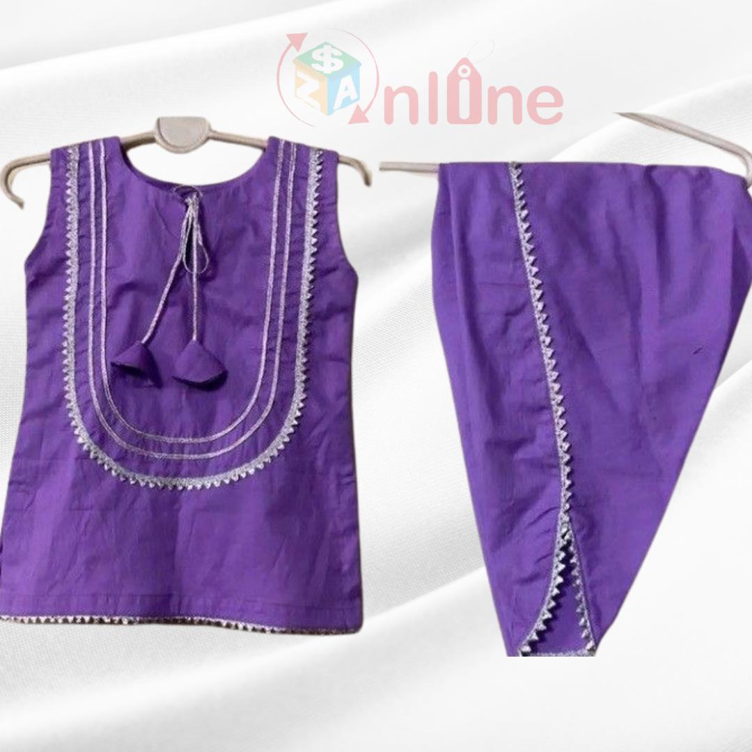 Trendy kurti with tulip shalwar embolished with gotta pati