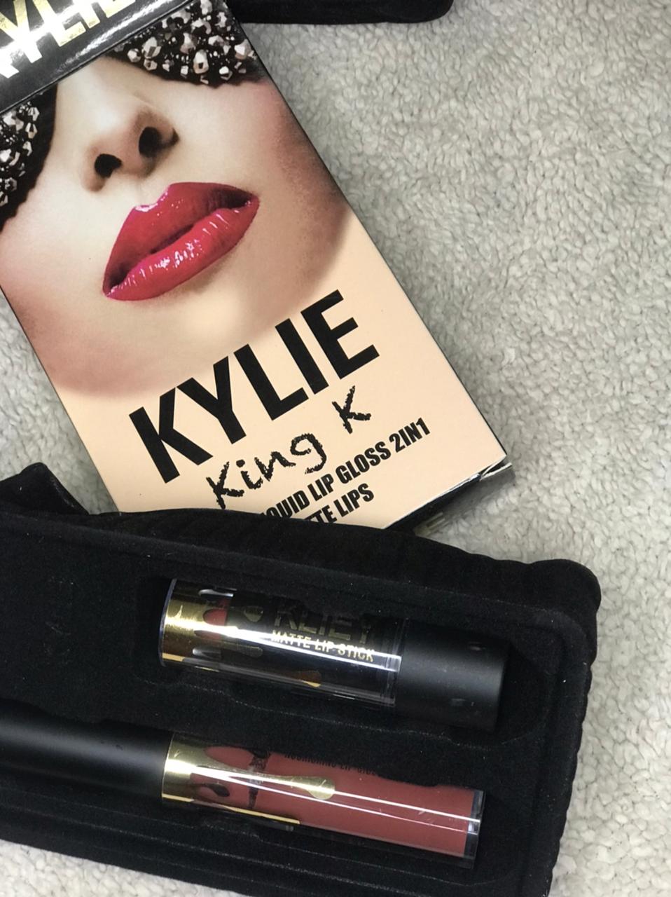 KYLIE King K Matte liquid lipgloss with lipstick