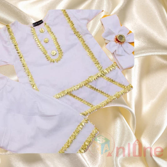 Stylish and Elegant Eid wear for baby girls with gotta embroidery premium cotton stuff sizes available for 1-5year