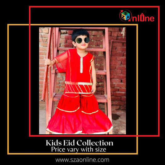 Stylish ghrara kurti dress for baby girl / Festive Eid collection premium cotton stuff sizes available for (1-5year)