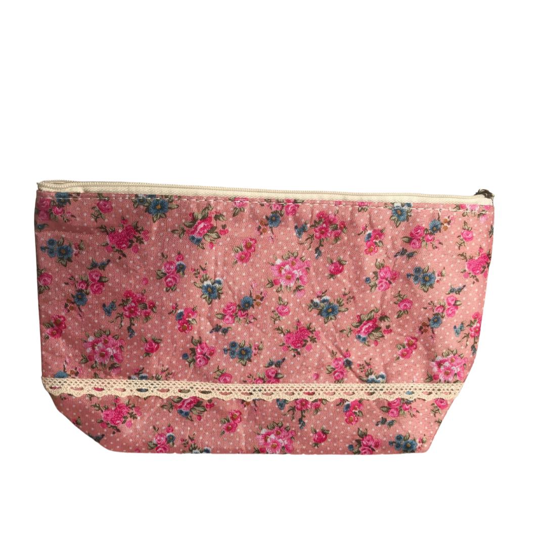 Floral multi purpose pouch / stationary organizer / Makeup pouch