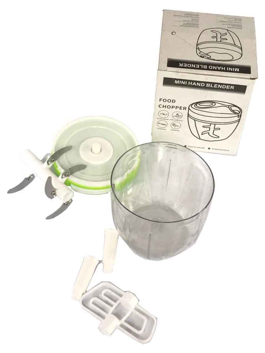 Techmanistan Hand Held Manual Food Chopper, Hand Pull Food Chopper, Vegetables Chopper, Manual Pull Rope Food Vegetable Blender Chopper Hand Held Pulling Slicer Mincer, Fryer