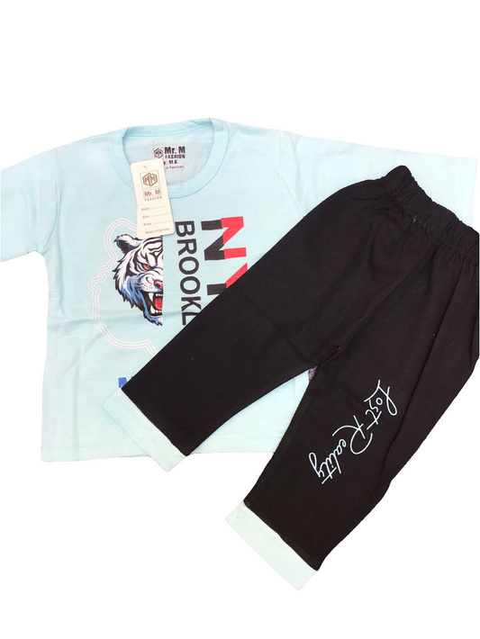 Casual T shirt and trouser set for boys of 1 year (available in 3 colors)