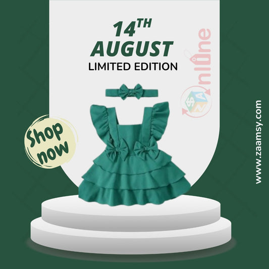 Trendy and Elegant baby girl frock with headband