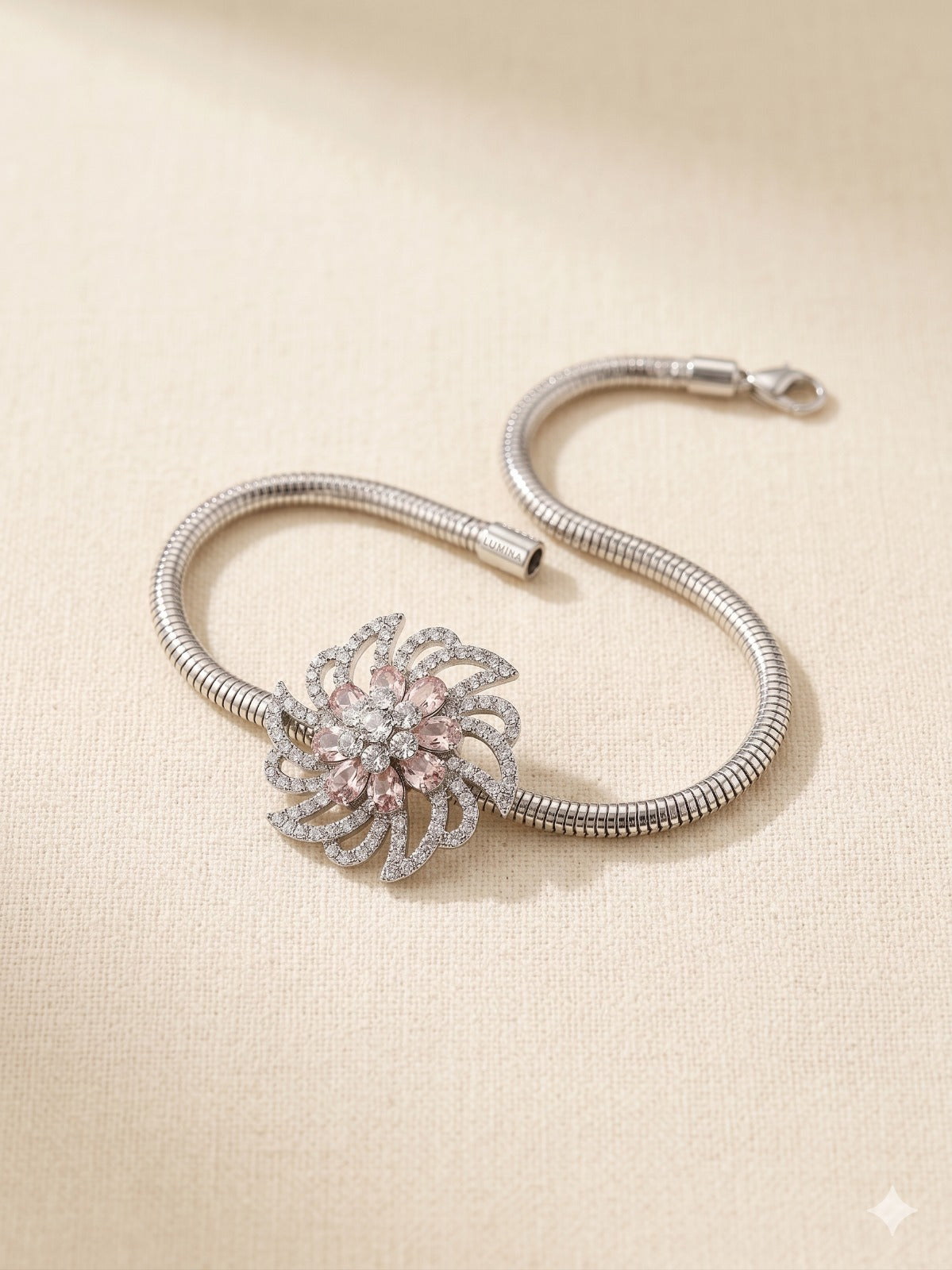Lumina Silver Blossom Sparkle Choker