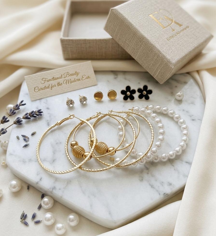 Pack of 3 pair Earrings and 3 Pair Tops