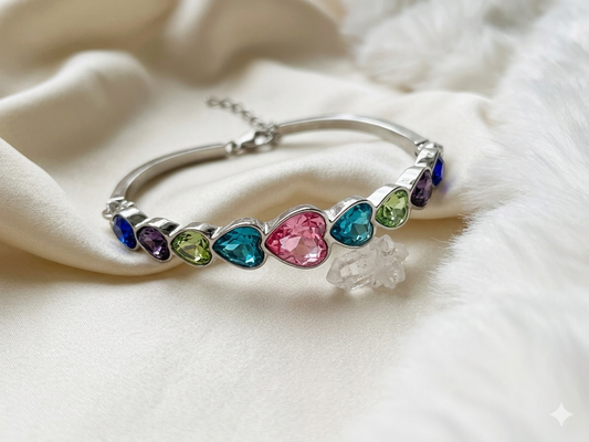 Beautiful multi stones handcuff
