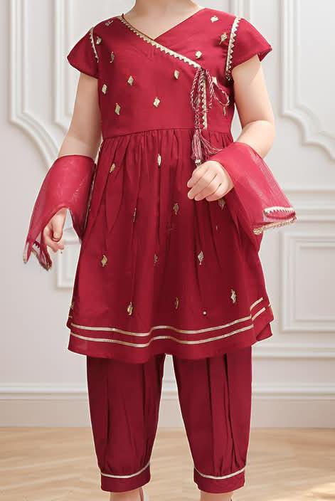 Stylish Angrakha Frock with gotta work