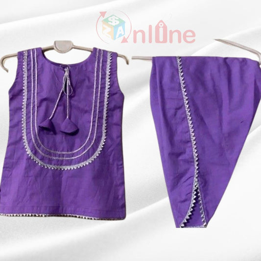 Trendy kurti with tulip shalwar embolished with gotta pati