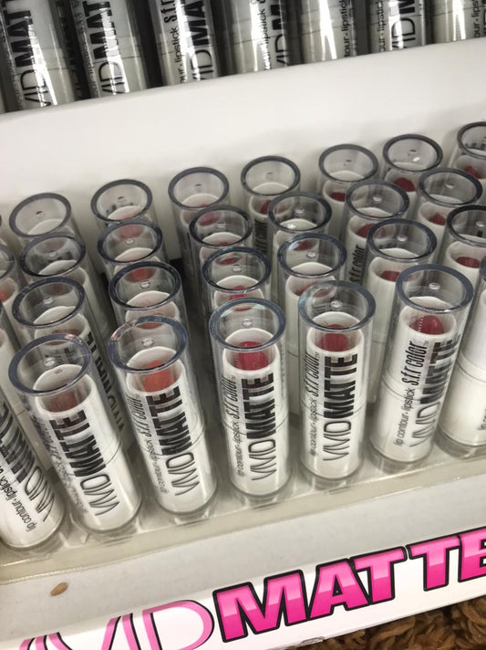 Pack of 12 Matte Lipsticks in 12 different shades